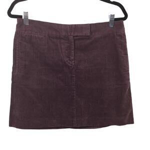 J. Crew Women's Thin Corduroy 70's Inspired Stretch Eggplant Miniskirt Size 4
